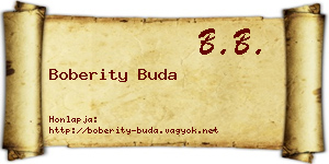 Boberity Buda névjegykártya